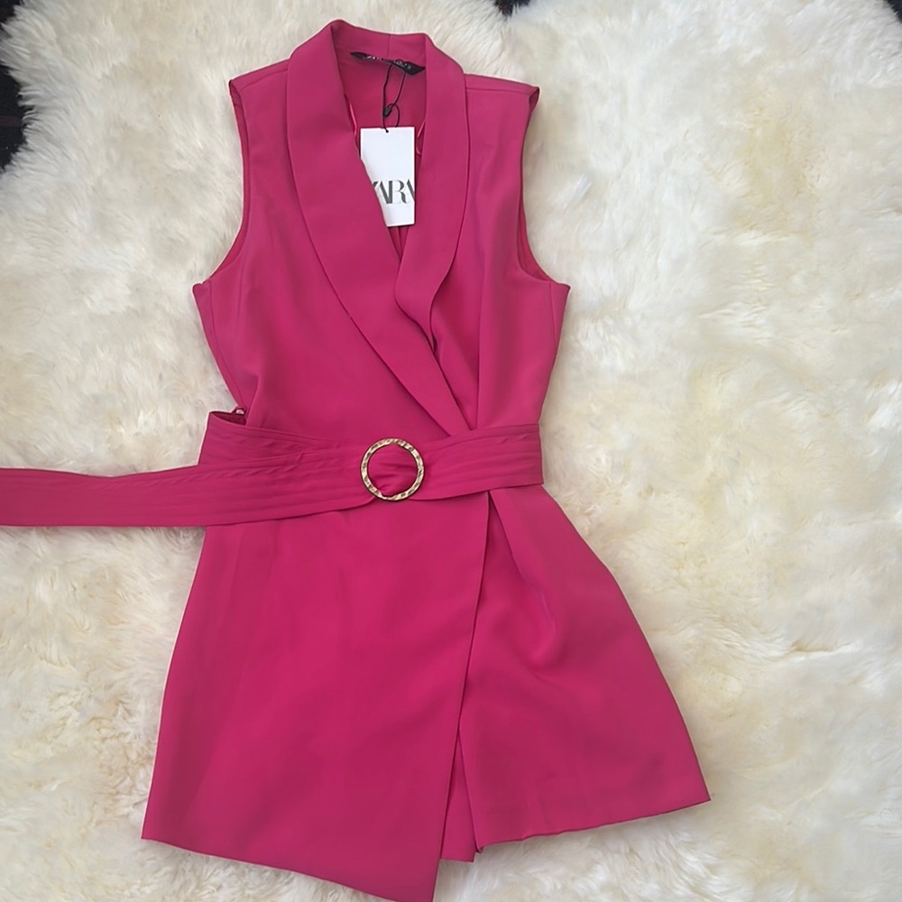 Zara Pink Jumpsuit with Structured Design